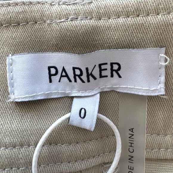 Parker High Rise Ankle Tie Pants In Natural Tapered Leg SZ 0 Feminine Utility - Picture 9 of 11